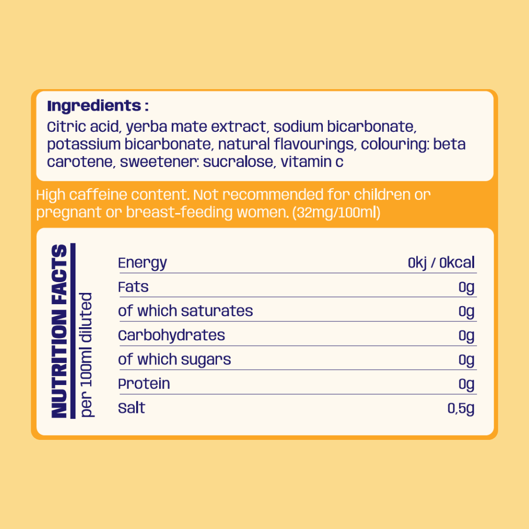 Bebida Energética de Erva Mate Laranja - 40 Porções