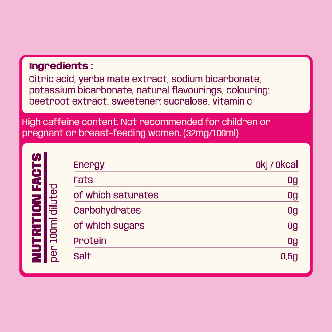 Vaarika Yerba Mate energiajook – 25 portsjonit